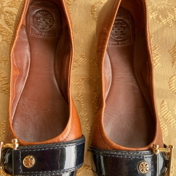Tory Burch Noel 2Tone black patent leather & brown Ballet Flats - Picture 9 of 15